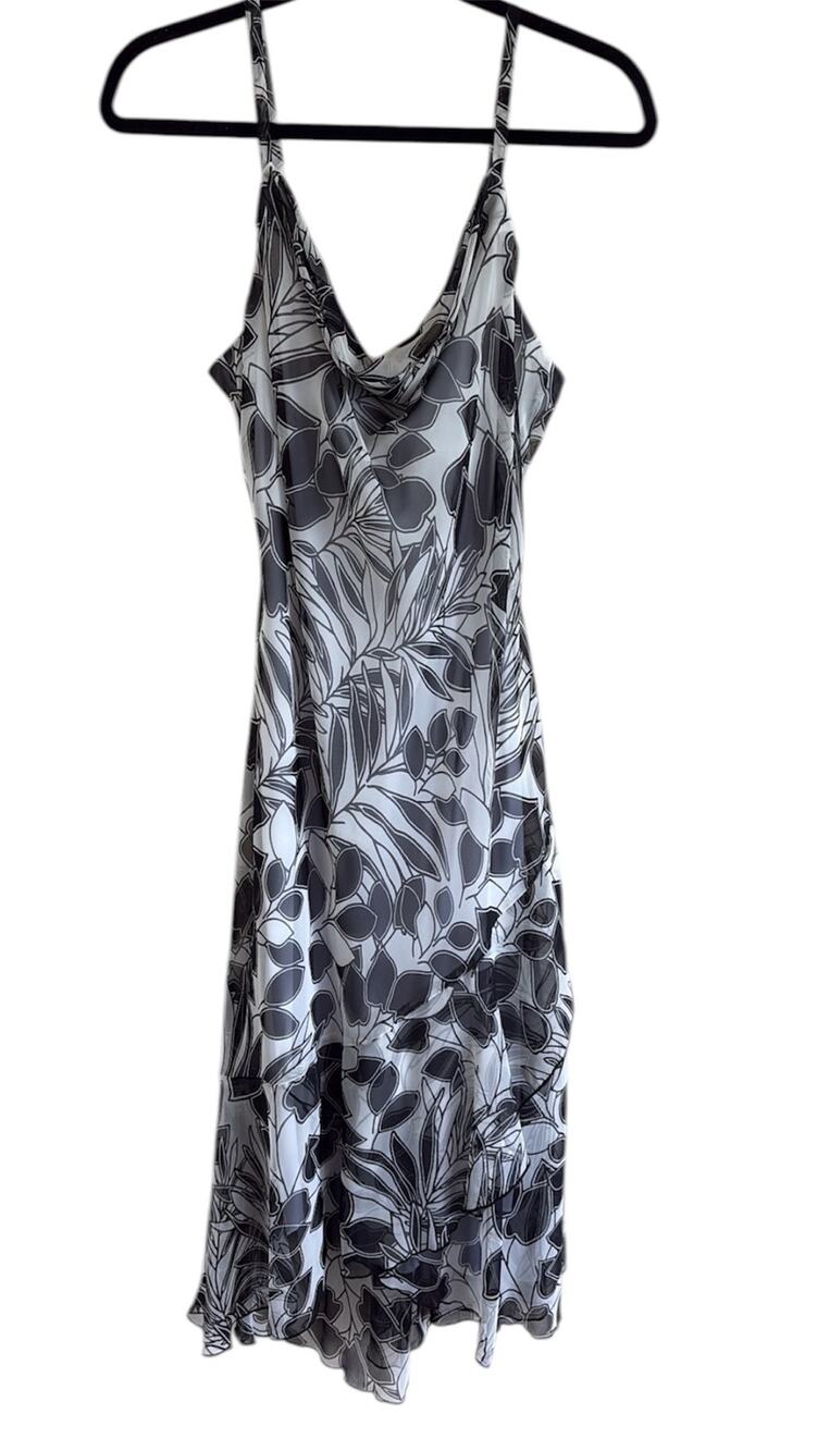 Y2K Stunning B Smart Black & White Floral Midi dress | Y2K Fairy Grunge Coquette